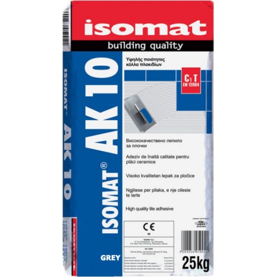 ΚΟΛΛΑ ΠΛΑΚΙΔΙΩΝ ISOMAT AK-10 ΓΚΡΙ 25kg