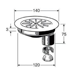 VALSIR ΤΑΠΑ ΠΛΗΡΗΣ ΜΕ INOX ΣΧΑΡΑ Φ140 ΣΤΡΟΓΓΥΛΗ ΚΑΙ ΑΦΡΟΠΑΓΙΔΑ