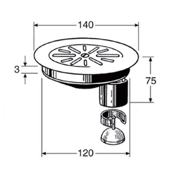 VALSIR ΤΑΠΑ ΠΛΗΡΗΣ ΜΕ INOX ΣΧΑΡΑ Φ140 ΣΤΡΟΓΓΥΛΗ ΚΑΙ ΑΦΡΟΠΑΓΙΔΑ